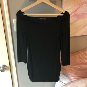 Black off shoulder 3/4 sleeve top